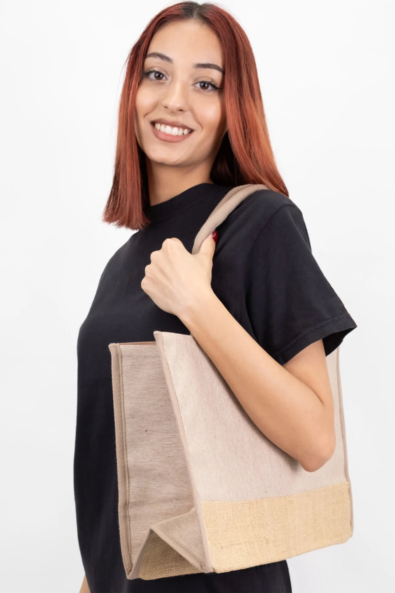 Trimmed Jute Tote Bag