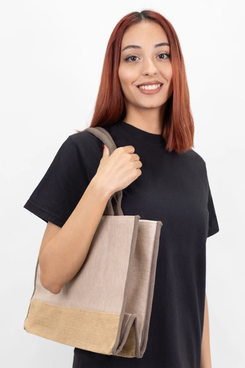 Trimmed Jute Tote Bag